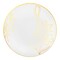 White with Gold Antique Floral Round Disposable Plastic Dinner Plates - 10.25" (120 Plates)
